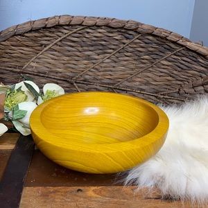 . Vintage Handcrafted Wooden Bowl - Signed by Artist: Bob Barnett Easter 2002 -